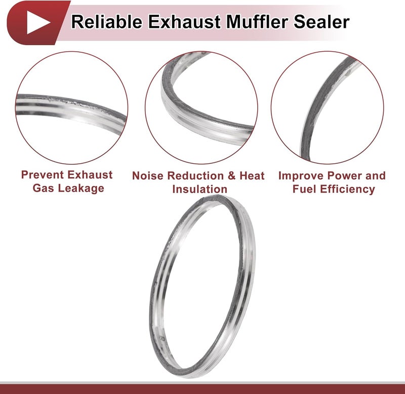 REPAIROCK ID 54mm Exhaust Manifold Gasket Prevent Leak Noise Exhaust Donut Gasket Muffler Ring Exhaust Flange Gasket for Car SUV Truck Graphite Stainless Steel - Image 5